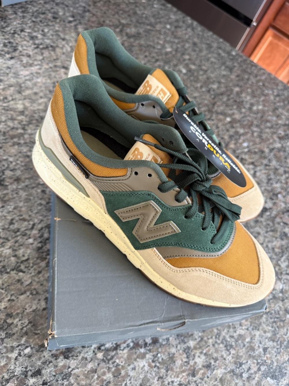 New Balance 997H Men's Sneakers in Green, Tan, and Beige